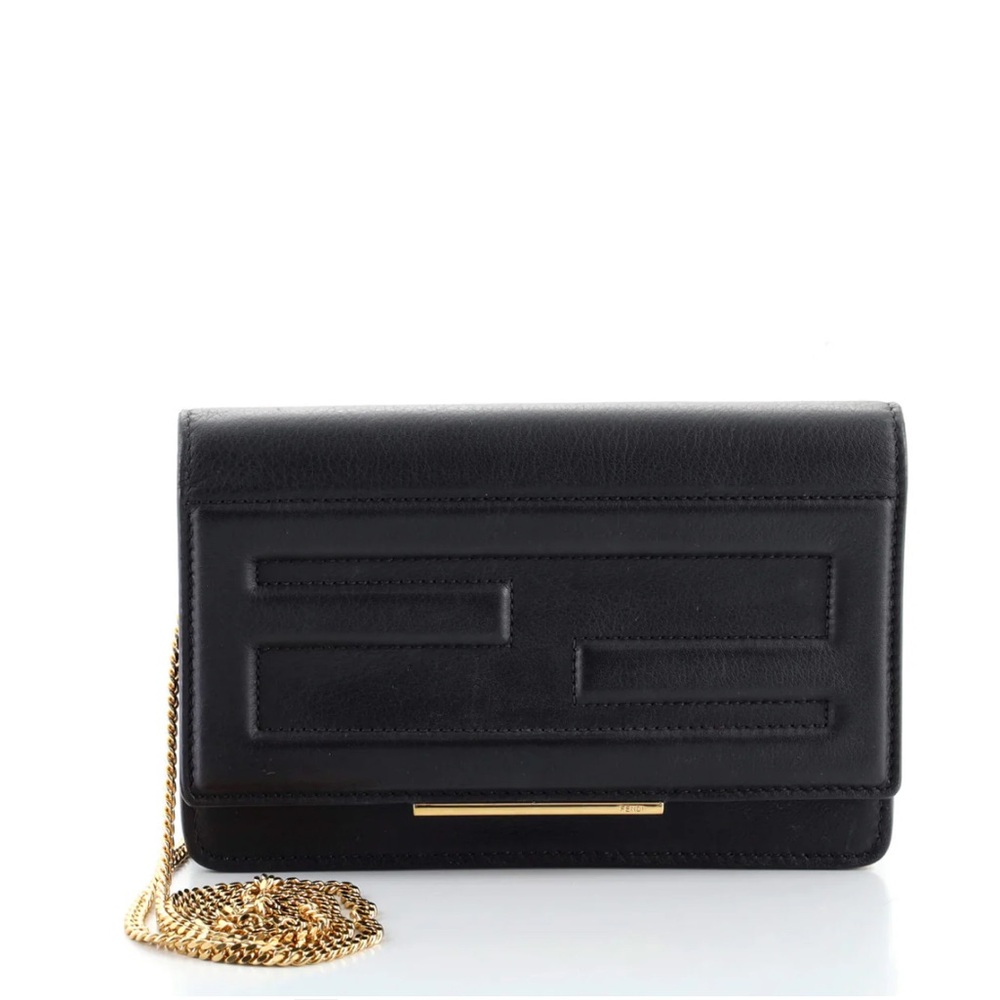 Fendi Tube Wallet On Chain Leather
